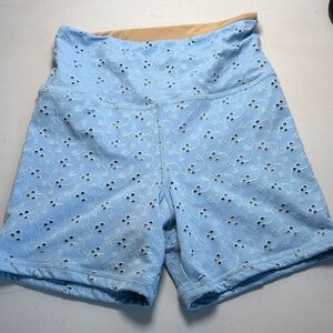Anthropologie Light Blue Eyelet Bike Shorts